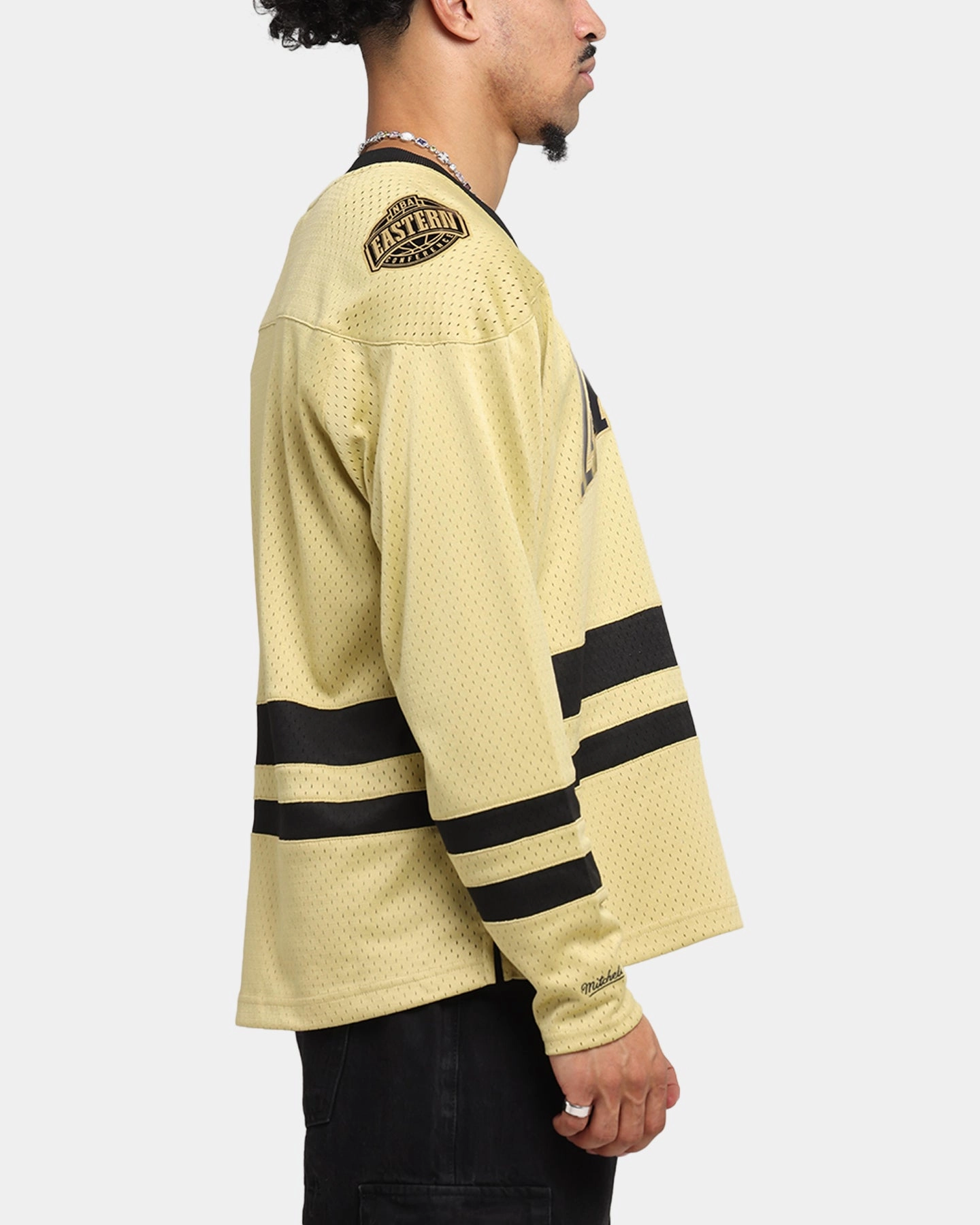 Mitchell & Ness Los Angeles Lakers Chrome Jersey Khaki Action Gear Double Stitched Edges