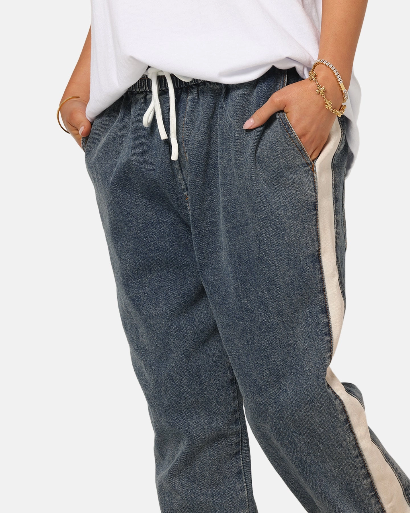 Effortless Comfort Saint Morta Sidewinder Denim Joggers Dirty Denim