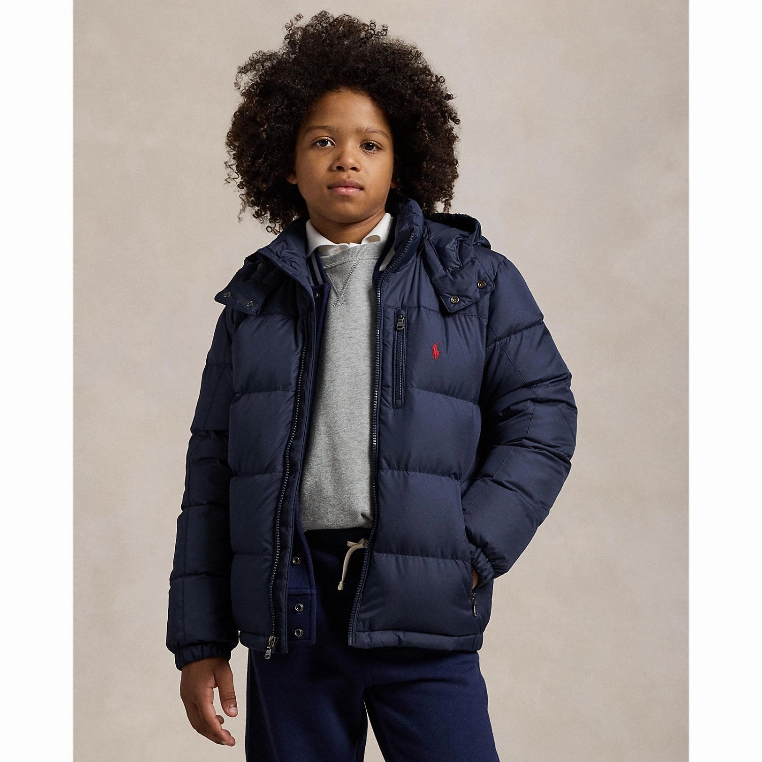 Polo Ralph Lauren Newport Navy Boy Bomber Jacket Climate Responsive Textile EcoFriendly Water Repellency