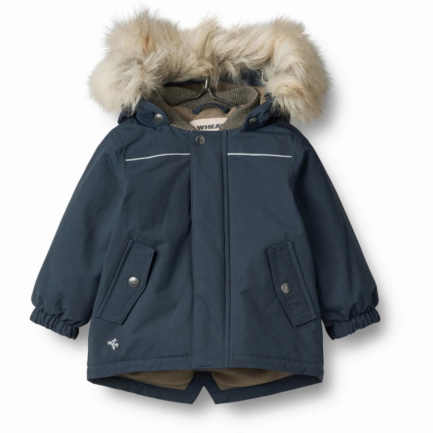 Wheat Dark Blue Jacket Kasper Tech Mid Length