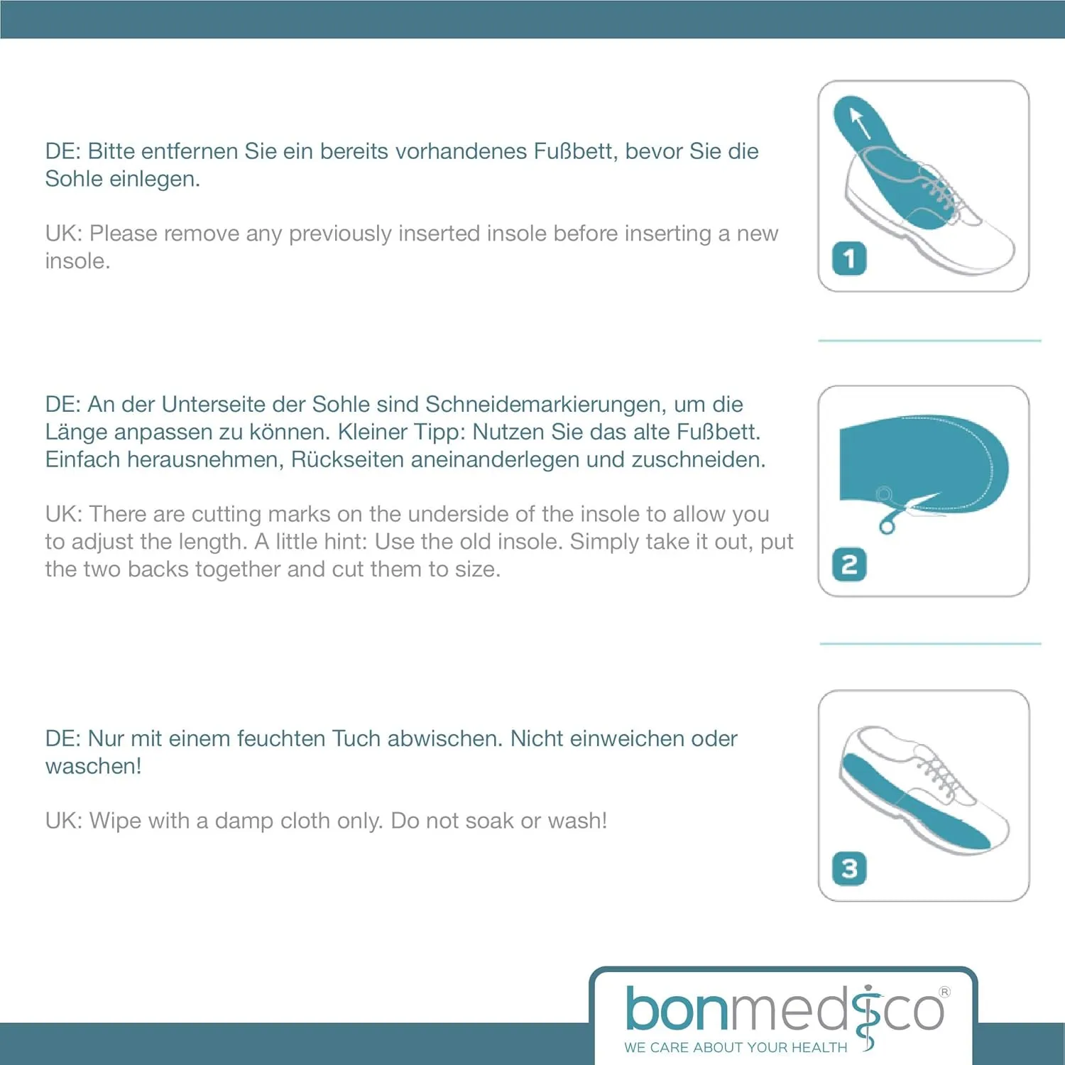 bonmedico High Performance Gel Insoles for Sports & Leisure, Shock Absorbing Insoles for Ideal Cushioning Support for Foot & Joint Problems, Shoe Insoles for Women & Men Incl. Gel Pad (1 Pair)