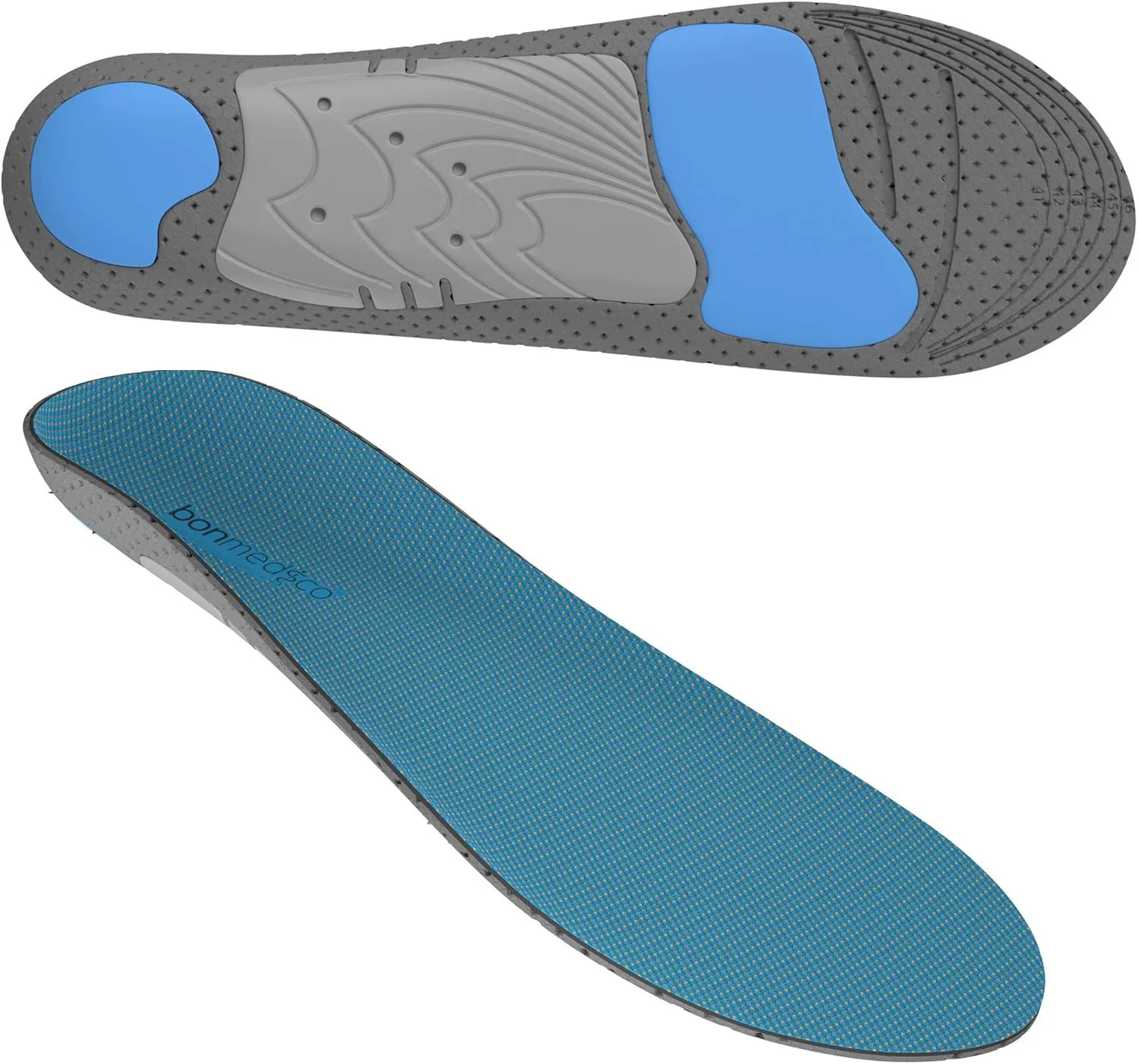 bonmedico High Performance Gel Insoles for Sports & Leisure, Shock Absorbing Insoles for Ideal Cushioning Support for Foot & Joint Problems, Shoe Insoles for Women & Men Incl. Gel Pad (1 Pair)