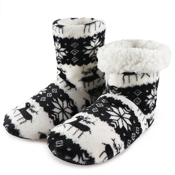 Bootie Slippers for Women Non-Slip Sole House Shoes with Comfy Plush Lining