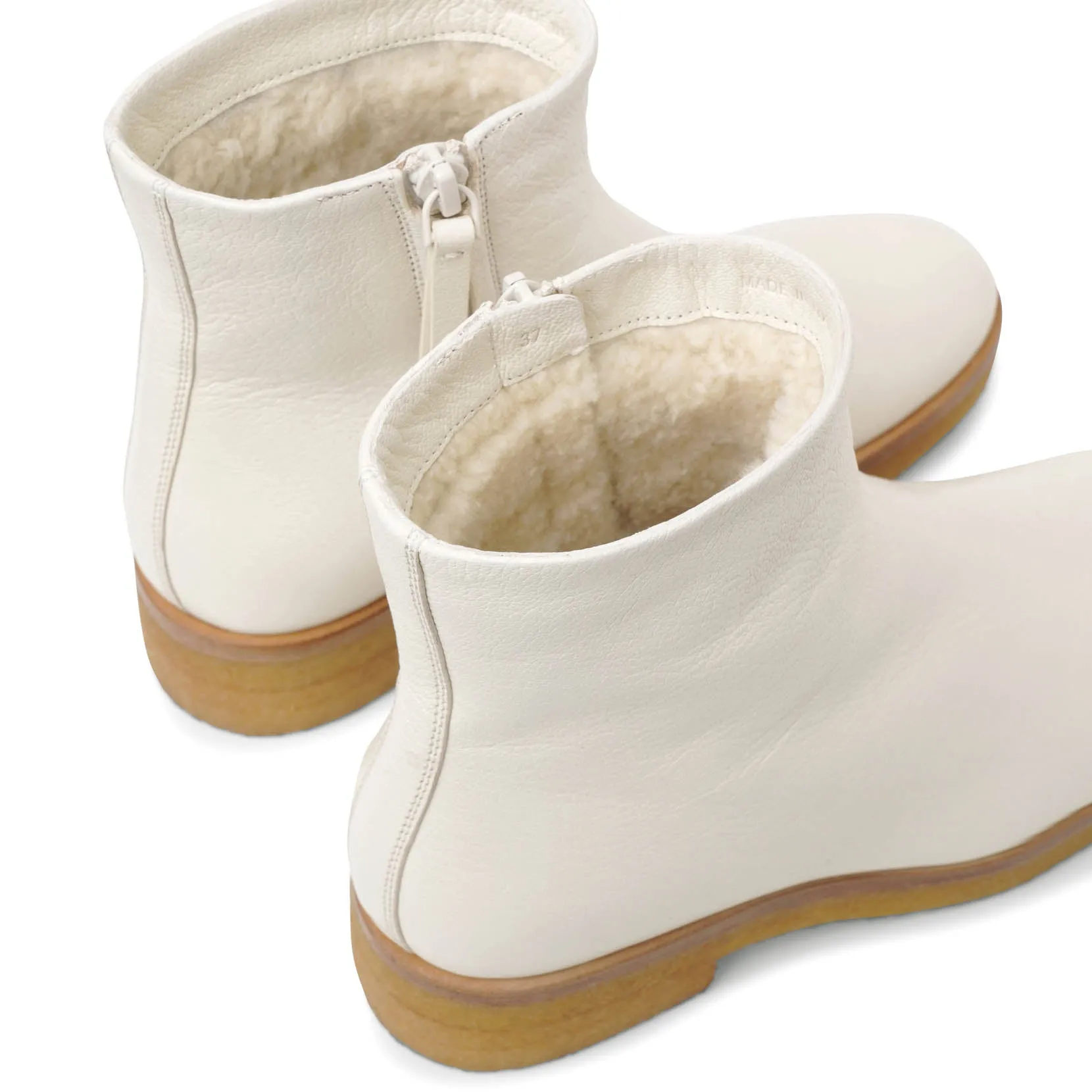 Boris white leather boots
