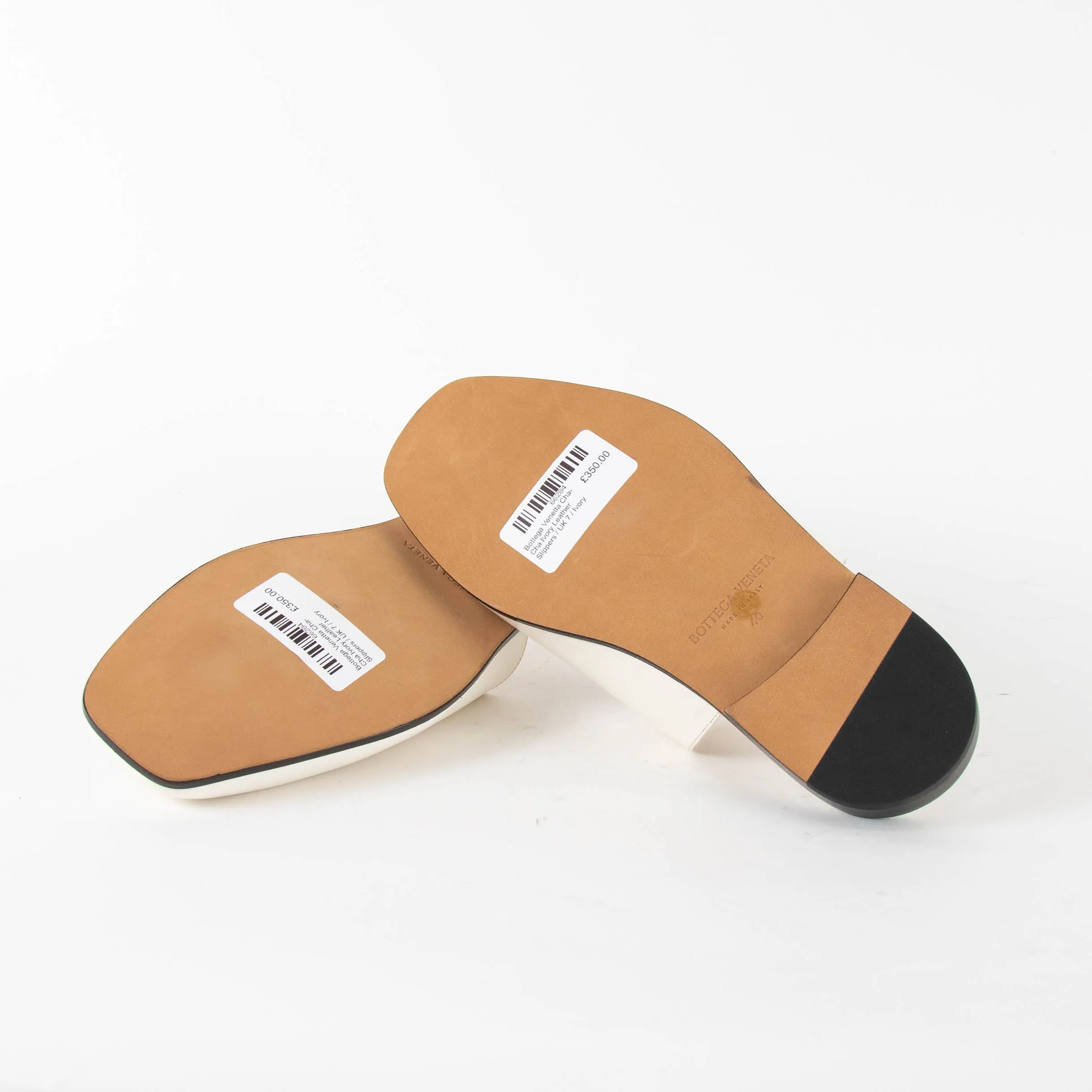 Bottega Veneta Roma Ivory Leather Slippers