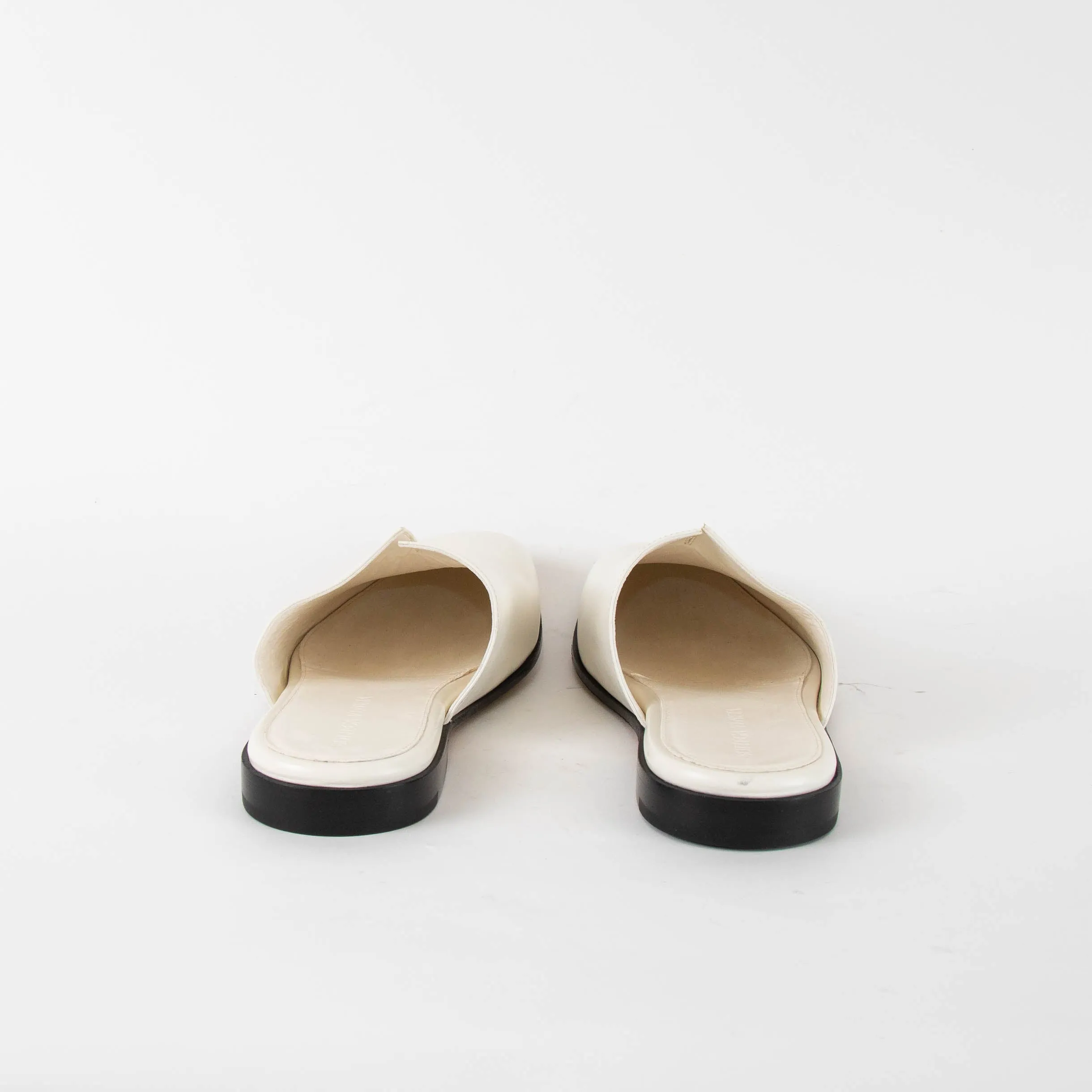 Bottega Veneta Roma Ivory Leather Slippers