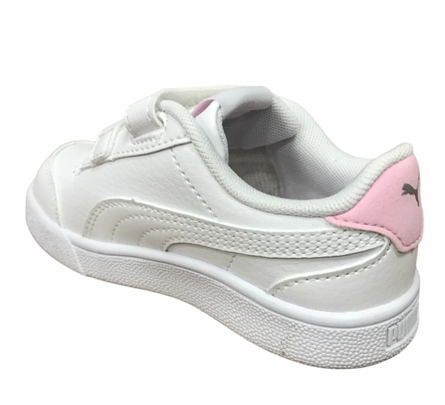 Puma scarpa sneakers con velcro da bambina Shuffle V Inf 375690 04 bianco Compression Resistant Foam