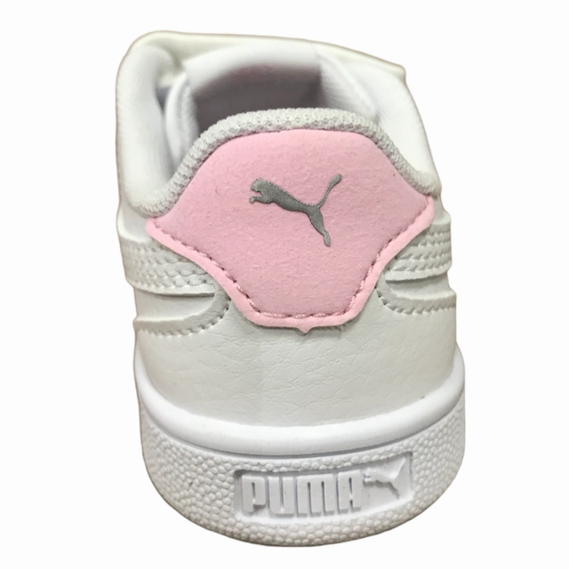 Puma scarpa sneakers con velcro da bambina Shuffle V Inf 375690 04 bianco Molded Heel Collar wide - toe shoes