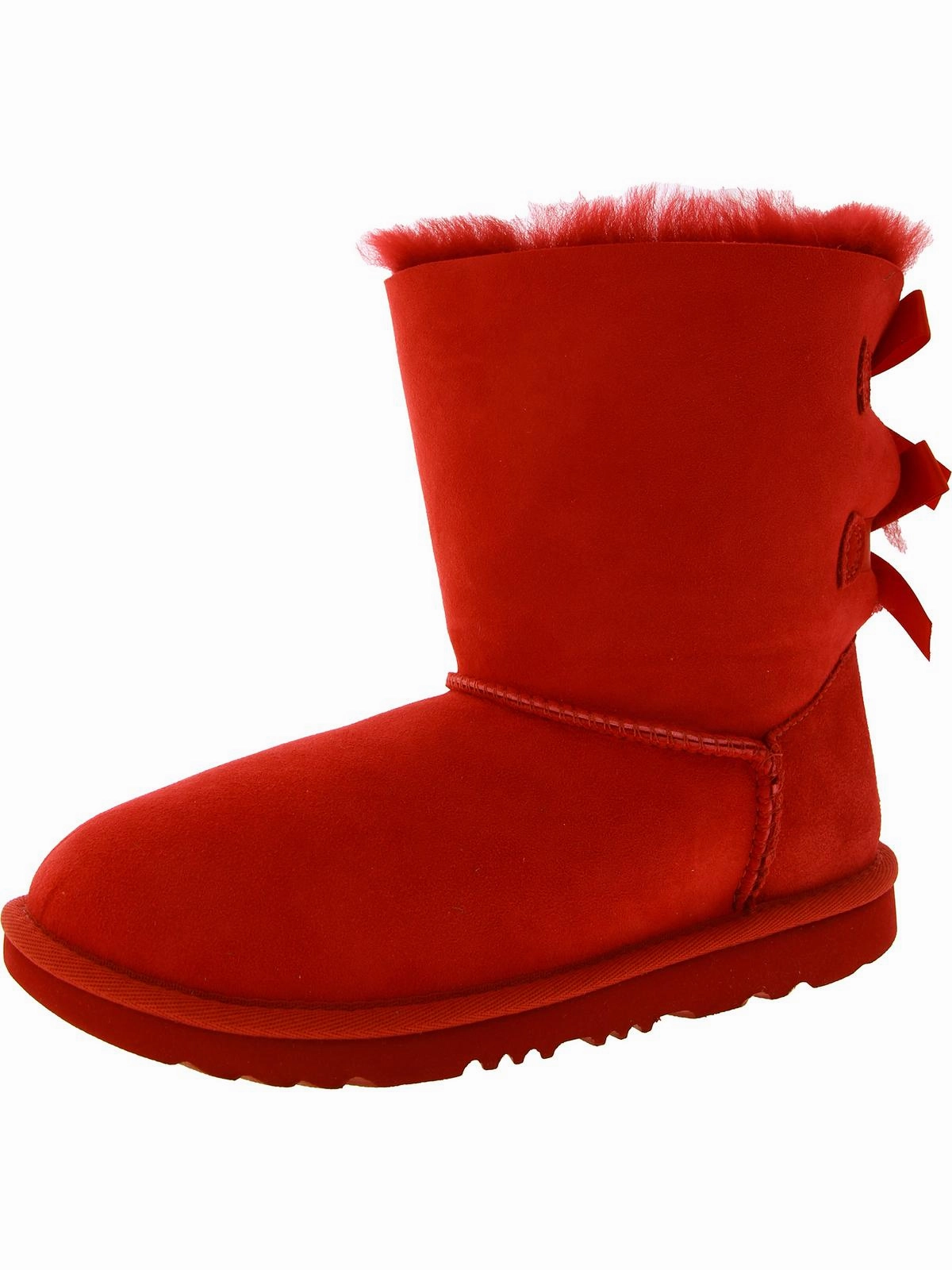 Bow II Girls Lined Suede Winter Boots Elastic tongue Outdoor Motion