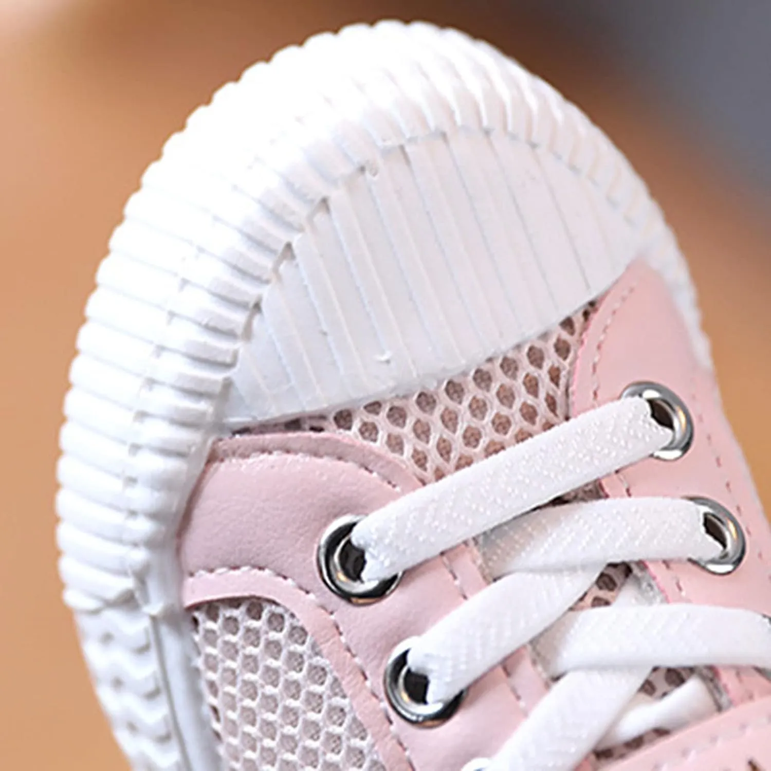 Boys Girls Mesh Shoes Toddler Lace up Canvas Shoes Flat Tennis Shoes Hook and Loop Ribbing Surrounding Sneaker