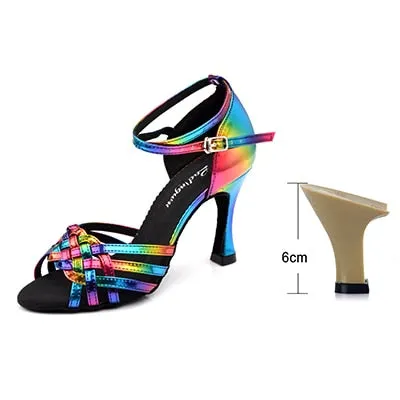 #BR011 Latin-Salsa Rainbow Color Ballroom Dance Shoes