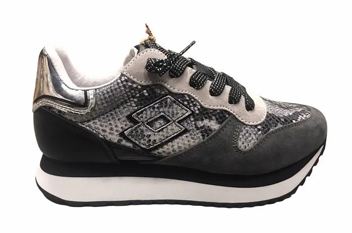 Lotto Leggenda sneakers bassa da donna Wedge Python 215091 1LT grigio asfalto-nero luxury running option
