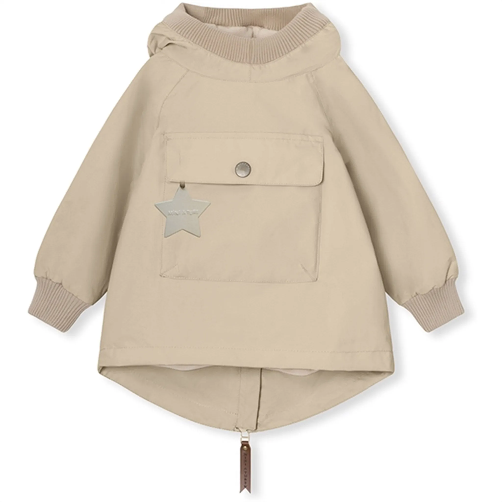 Quick Drying MINI A TURE BABYVITO Spring Anorak w/Fleece Lining Sesame