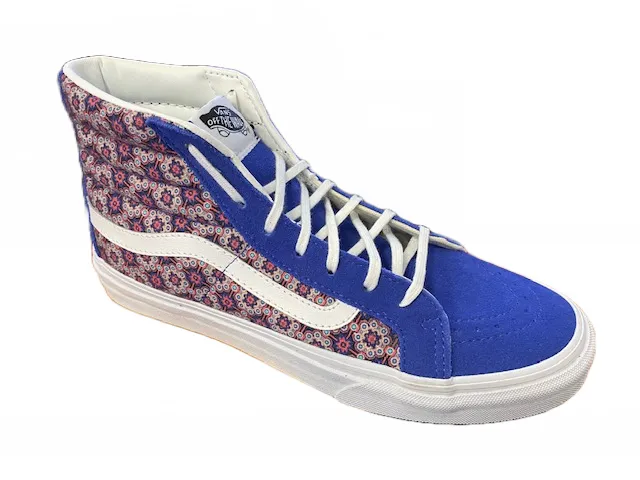 Vans scarpa sneakers da donna  SK8-HI Slim VN-0 XH7DY1 bluette fantasia Hydrophobic Upper Material Gradual Transition