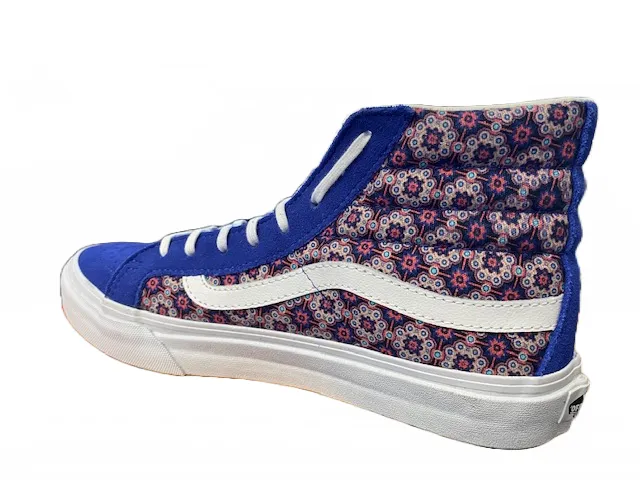 Light color option weekend running footwear Vans scarpa sneakers da donna  SK8-HI Slim VN-0 XH7DY1 bluette fantasia