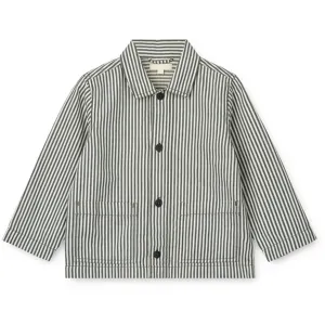 Liewood Y/D Stripe Whale Blue/Creme De La Creme Bruno Jacket Convertible Collar
