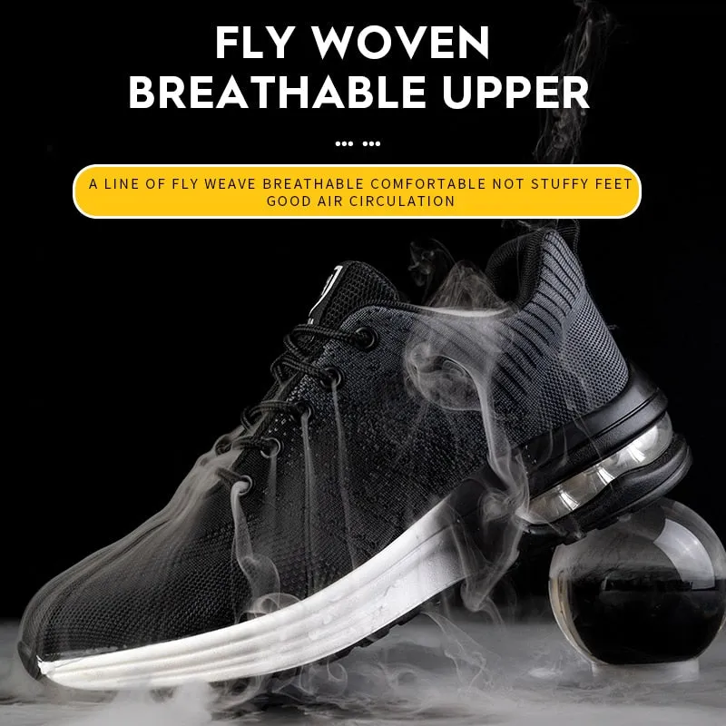 Breathable Men Work Safety Shoes Anti-smashing Steel Toe Cap Summer Boots Construction Indestructible Air Sneakers Men Shoes