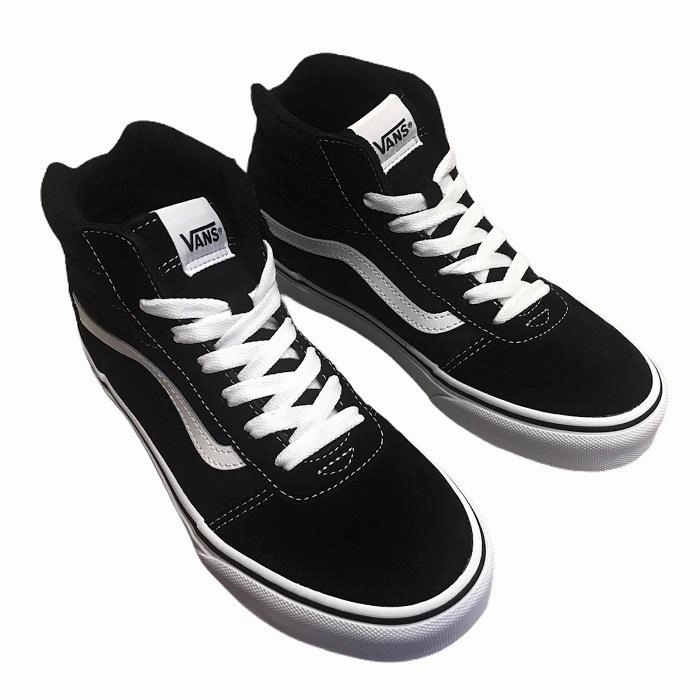 Vans scarpa sneakers da ragazzo in camoscio e tela Ward HI VN0A38JAIJU1 nero-bianco casual running shoes Non Restrictive Design