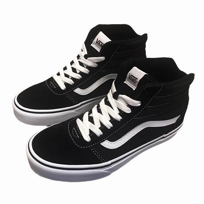 Vans scarpa sneakers da ragazzo in camoscio e tela Ward HI VN0A38JAIJU1 nero-bianco neutral - colors shoes weekday running shoes