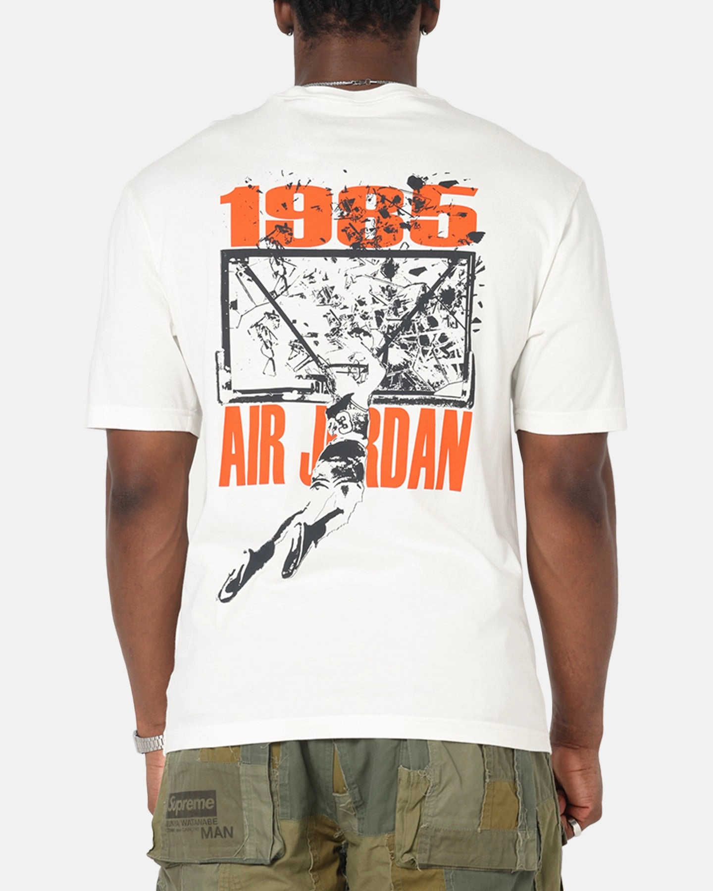 Light Casual Jordan Brooklyn Shattered Back Board Oversized Graphic T-Shirt Sail