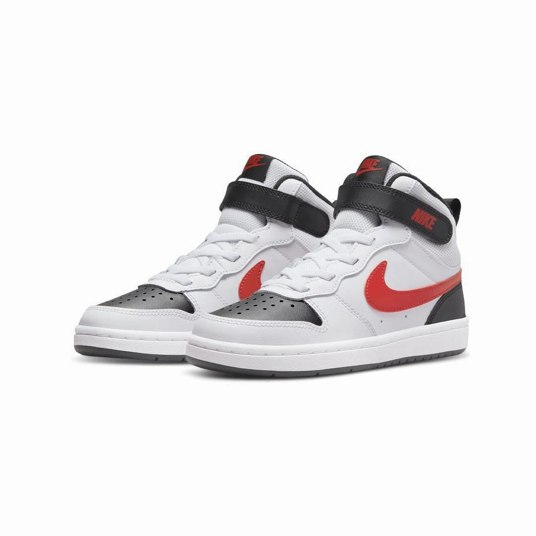 Airflow Ventilation Channels Shock Diffusion Pad Nike - Kids' (Preschool) Court Borough Mid 2 Shoes (CD7783 110)