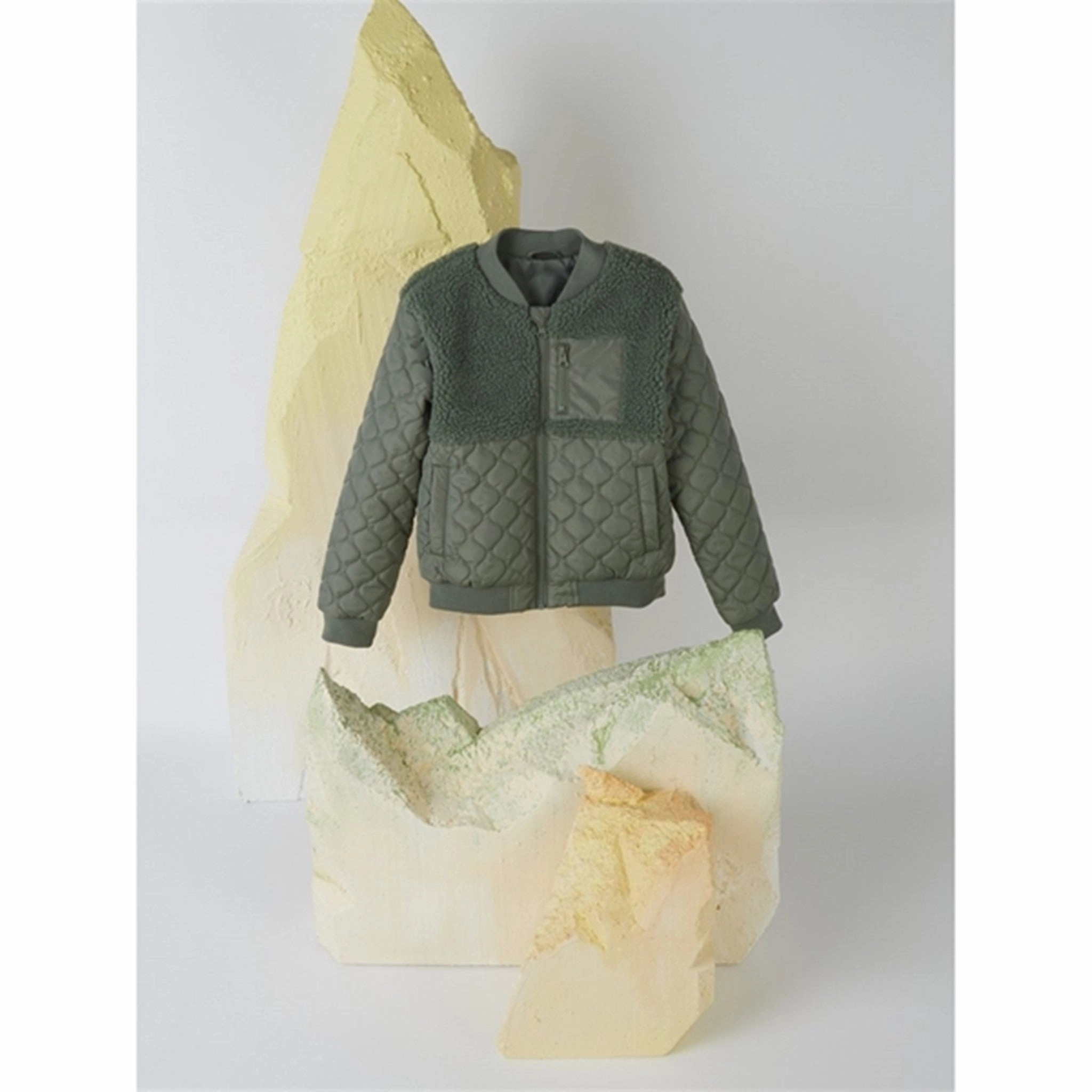 Eco Friendly Dye Process Nylon Shell Construction Name it Agave Green Member Quilted Jacket