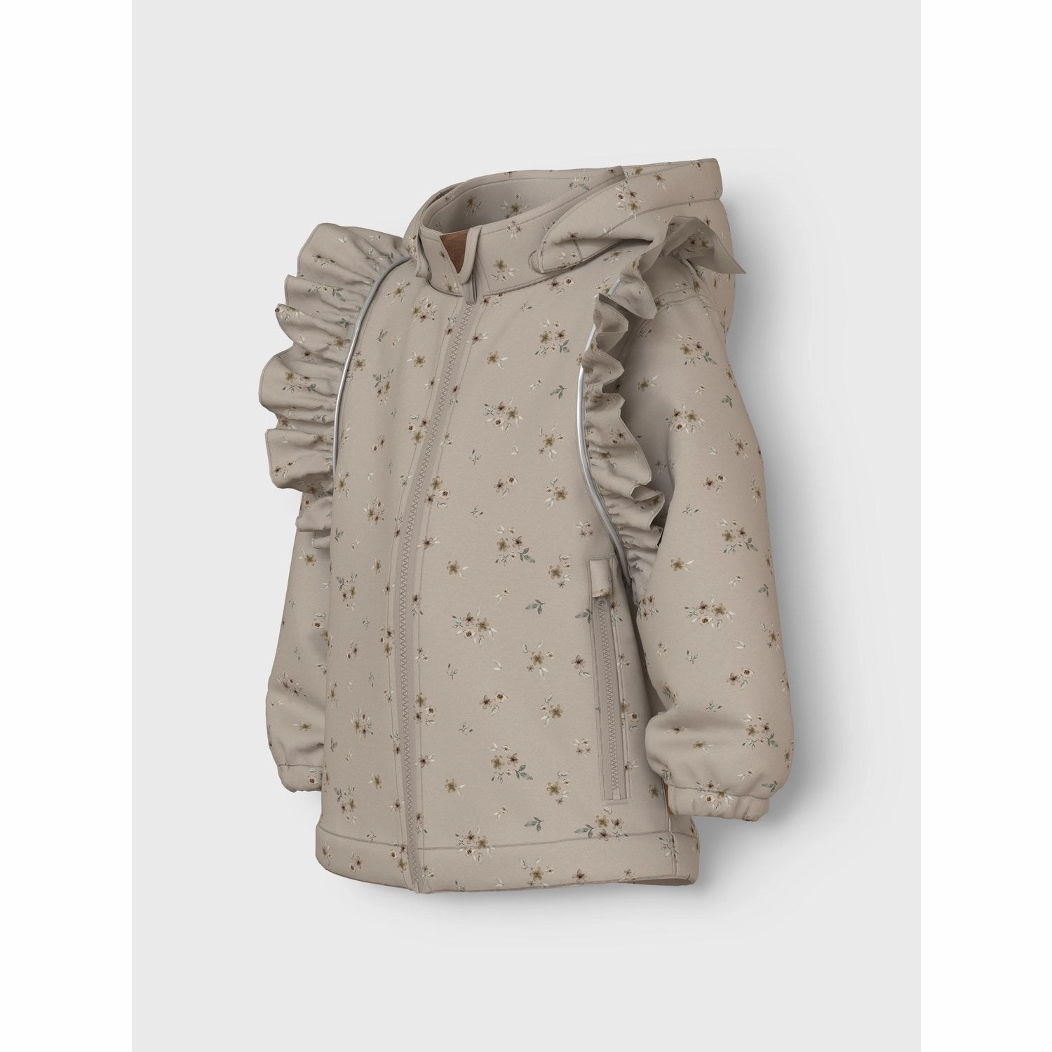 Temperature Regulating Lining Tear Resistant Name It Pure Cashmere Bouquet Nmfalfa08 Softshell Jacket Frill Aop Fo