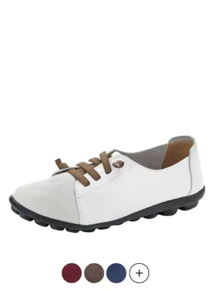 Britany Women's Lace-Up Leather Loafer Shoes