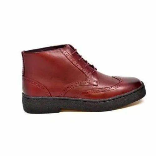 British Walkers Wingtip Men's Wine Red Leather