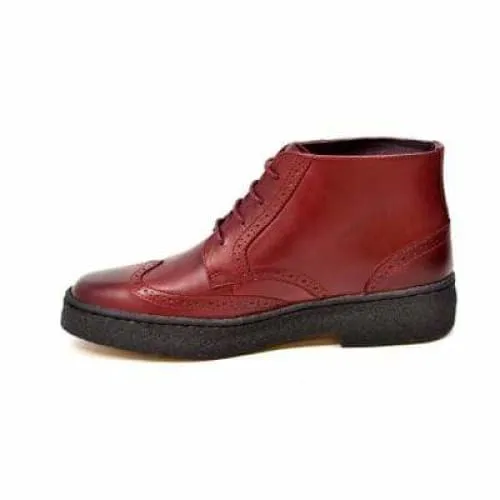 British Walkers Wingtip Men's Wine Red Leather