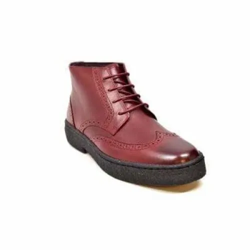 British Walkers Wingtip Men's Wine Red Leather