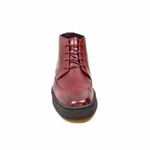 British Walkers Wingtip Men's Wine Red Leather