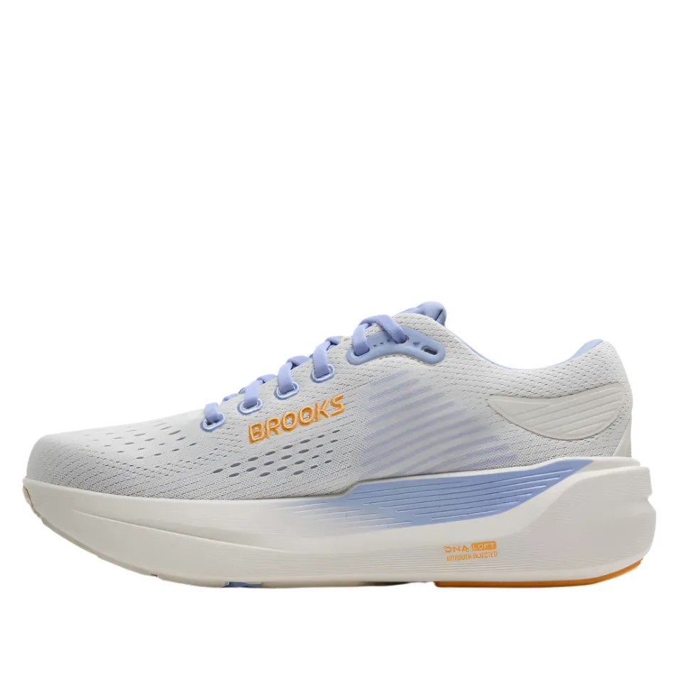 Brooks Women's Ghost Max 3 Running Shoes in Coconut/Blue Heron/Orange AW25 Compression Resistant Midsole Comfort Wear