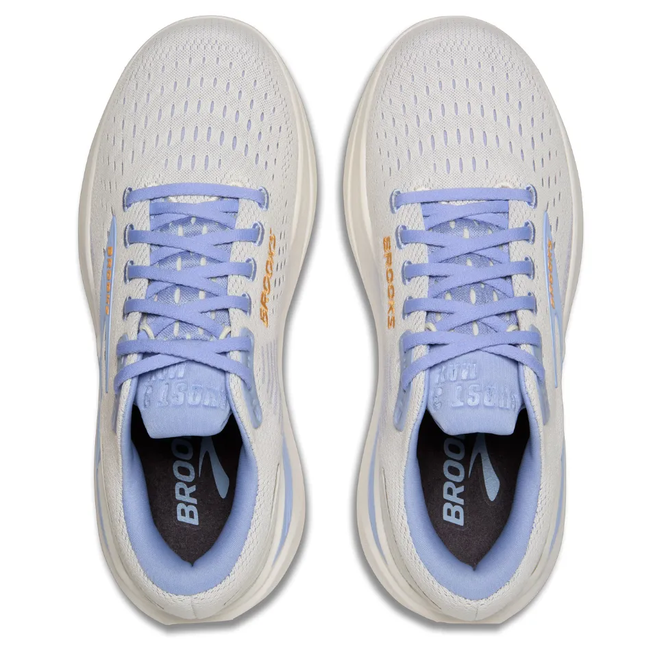 Brooks Women's Ghost Max 3 Running Shoes in Coconut/Blue Heron/Orange AW25 PaddedCollar Support Ready
