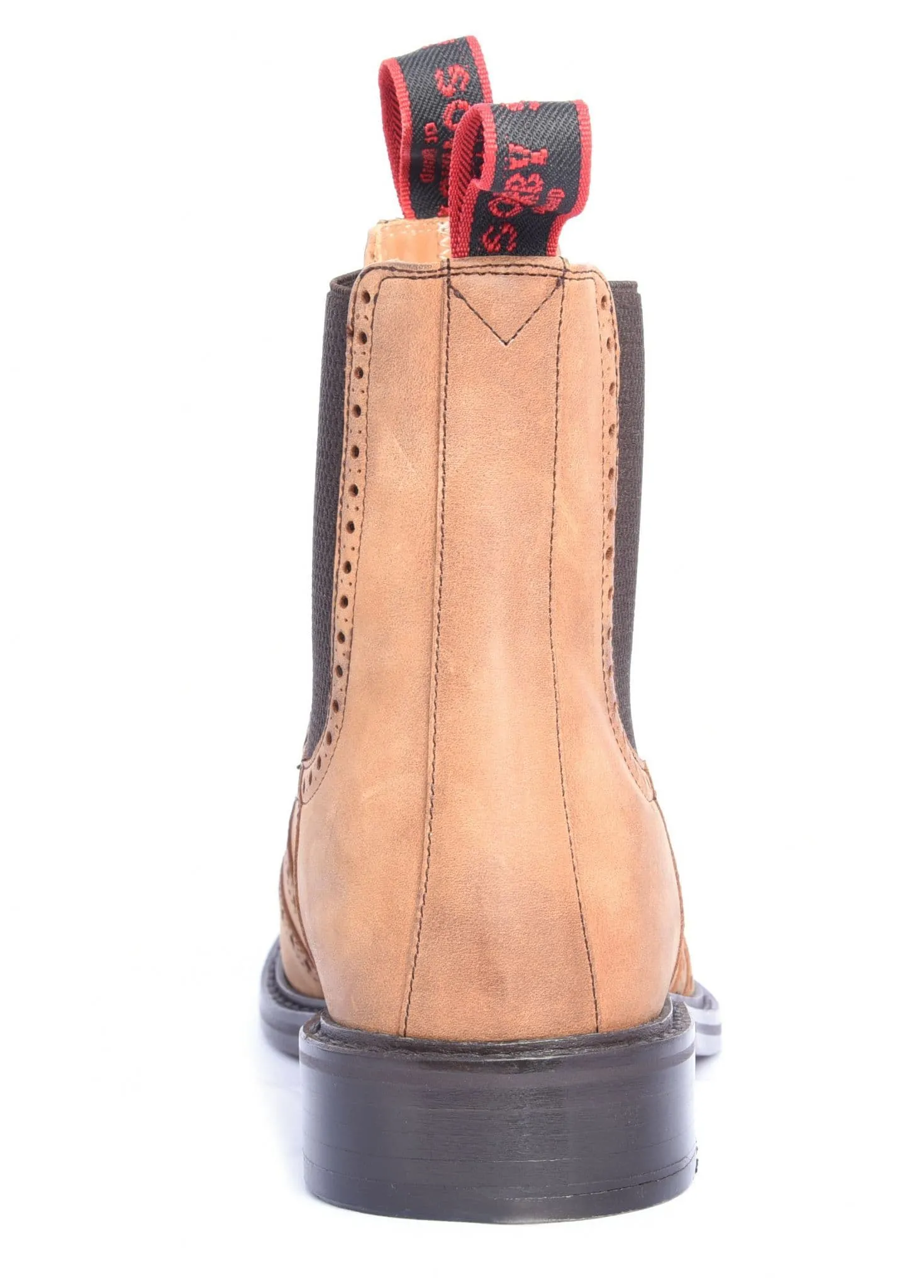 Brown Greasy Leather Brogue Dealer Boots - The Sowerby Cheltenham