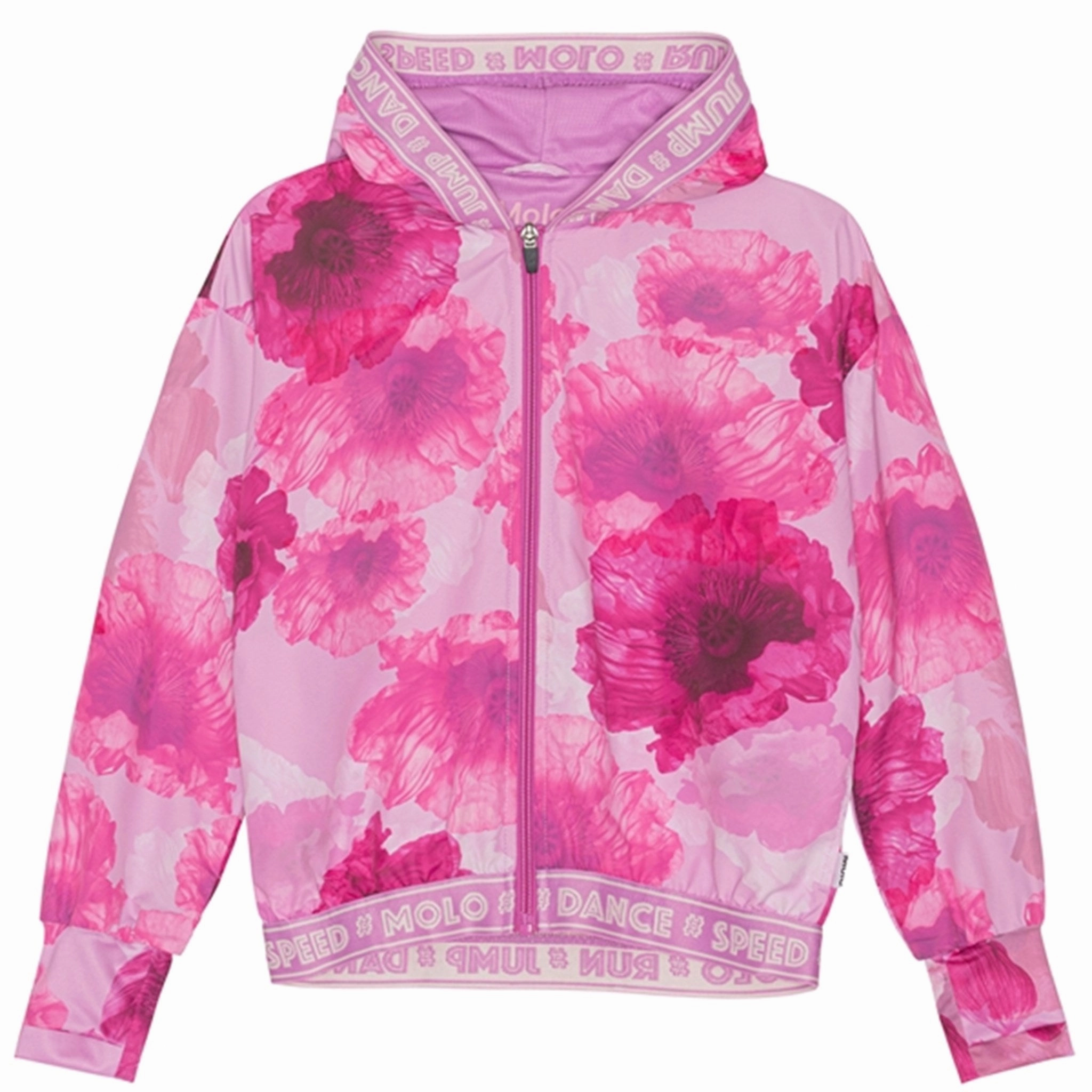 Molo Exercise Dreamy Poppies Ophelia Jacket Warmth Without Bulk Hidden Ventilation Zones