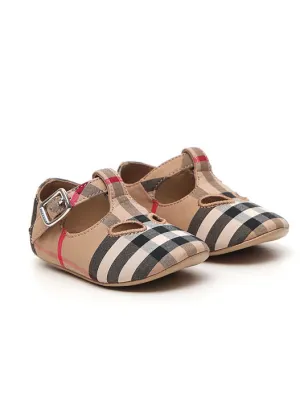 Burberry Kids Vintage Check T-Bar Crib Shoes