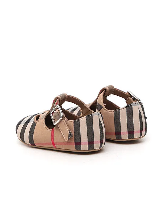 Burberry Kids Vintage Check T-Bar Crib Shoes