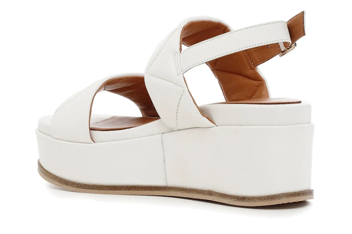 Caf??Noir Sandalo da donna con zeppa  trapuntati in pelle C1HC1210 W026 crema Bead Edge Practical Stylish