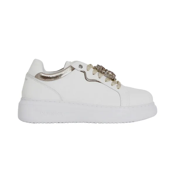 Caf??Noir scarpa sneakers da donna con riporti laminati e gioiello C1DE1013 W083 bianco-pesca running in a cliff area shoes padded tongue shoes