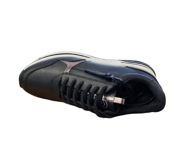 Caf??Noir Sneakers da donna in pelle con cerniera C1DB1020 N001 nero Fall - appropriate Even weight distribution