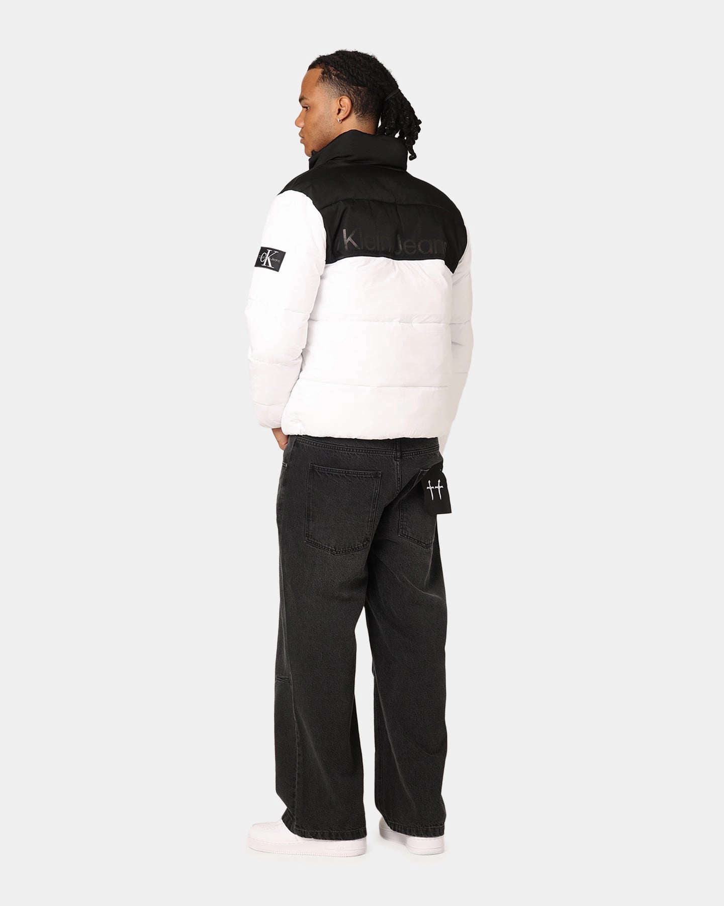 Calvin Klein Blocking Puffer Jacket Bright White Contoured Fit