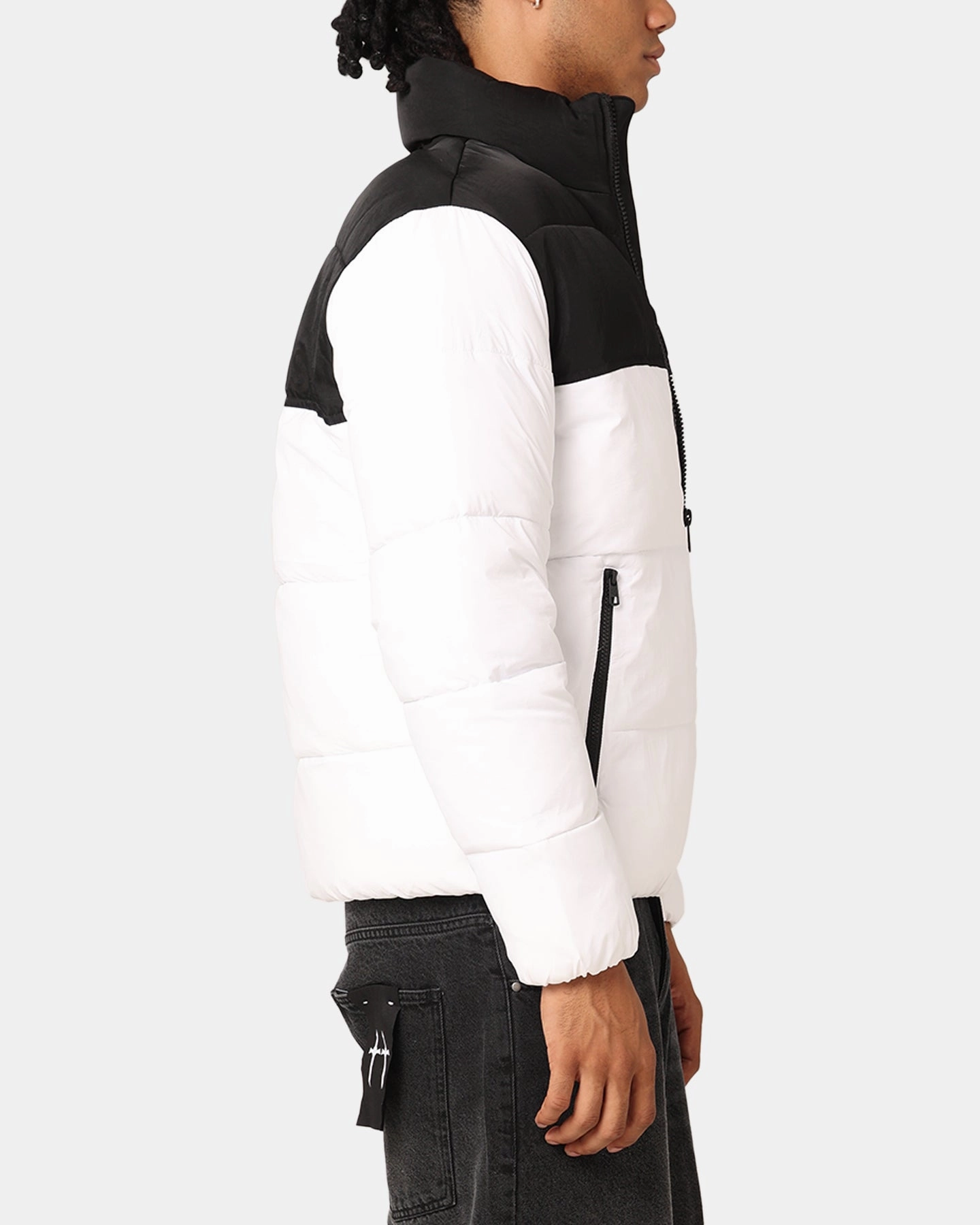 Calvin Klein Blocking Puffer Jacket Bright White Safari