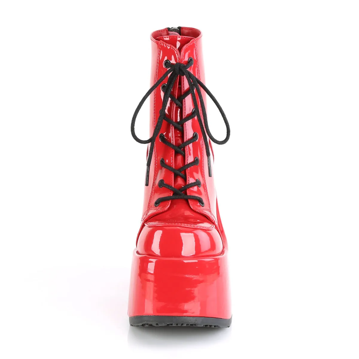 CAMEL-203 DemoniaCult Red Patent Sexy Women's Ankle Boots (Alternative Footwear)