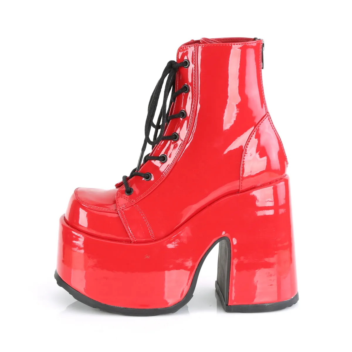 CAMEL-203 DemoniaCult Red Patent Sexy Women's Ankle Boots (Alternative Footwear)