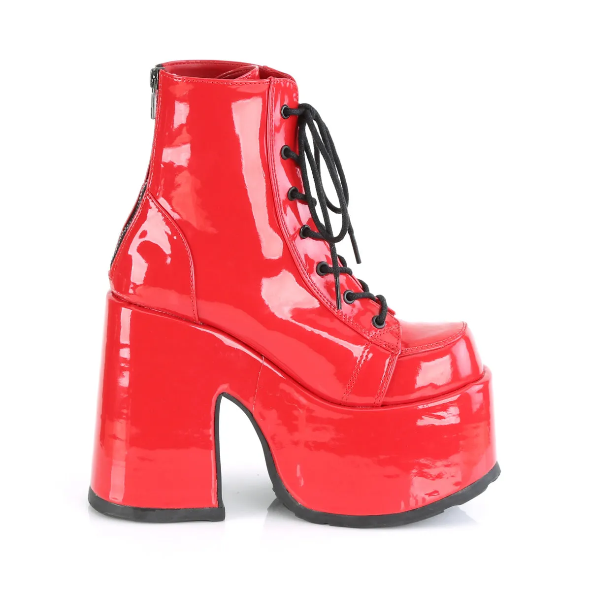 CAMEL-203 DemoniaCult Red Patent Sexy Women's Ankle Boots (Alternative Footwear)