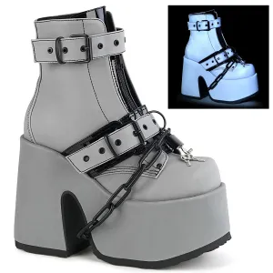 CAMEL-205 DemoniaCult Grey Sexy Women's Ankle Boots (Alternative Footwear)