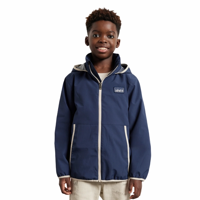 Levi's Kids Giubbino leggero da ragazzi con cappuccio 9EK396-BCF blu Core Utility Sign