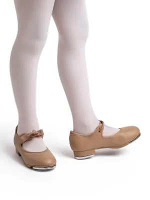 Capezio 356C | Girls' Shuffle Tap Shoes with Fastening Elastics