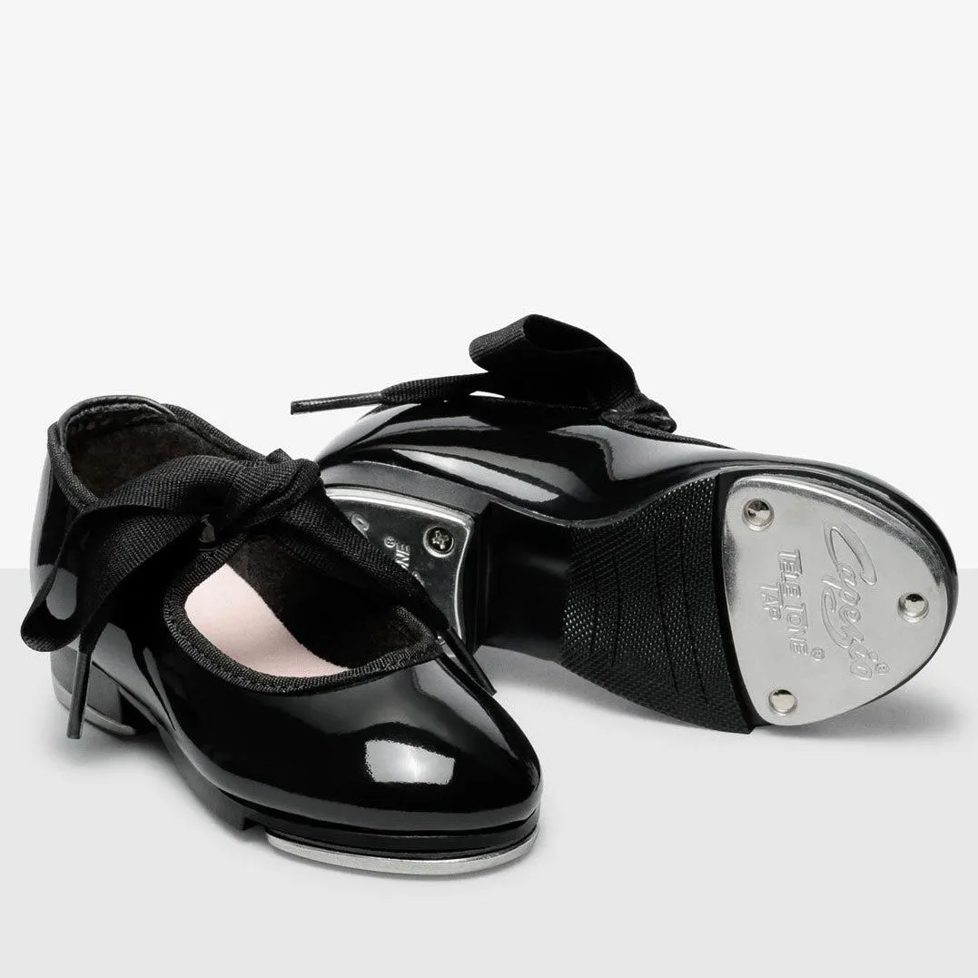 Capezio 356C | Girls' Shuffle Tap Shoes with Fastening Elastics